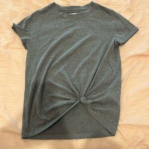 Grey tee with knot at waist by Abercrombie and Fitch